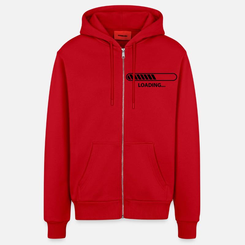 Loading Progress - Organic Relaxed Kapuzenjacke Made in EU - Rot