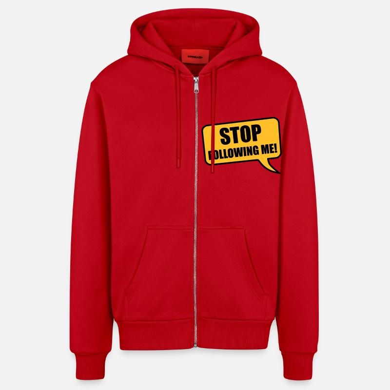 stop - Veste à capuche bio décontractée fabriquée en UE - rouge