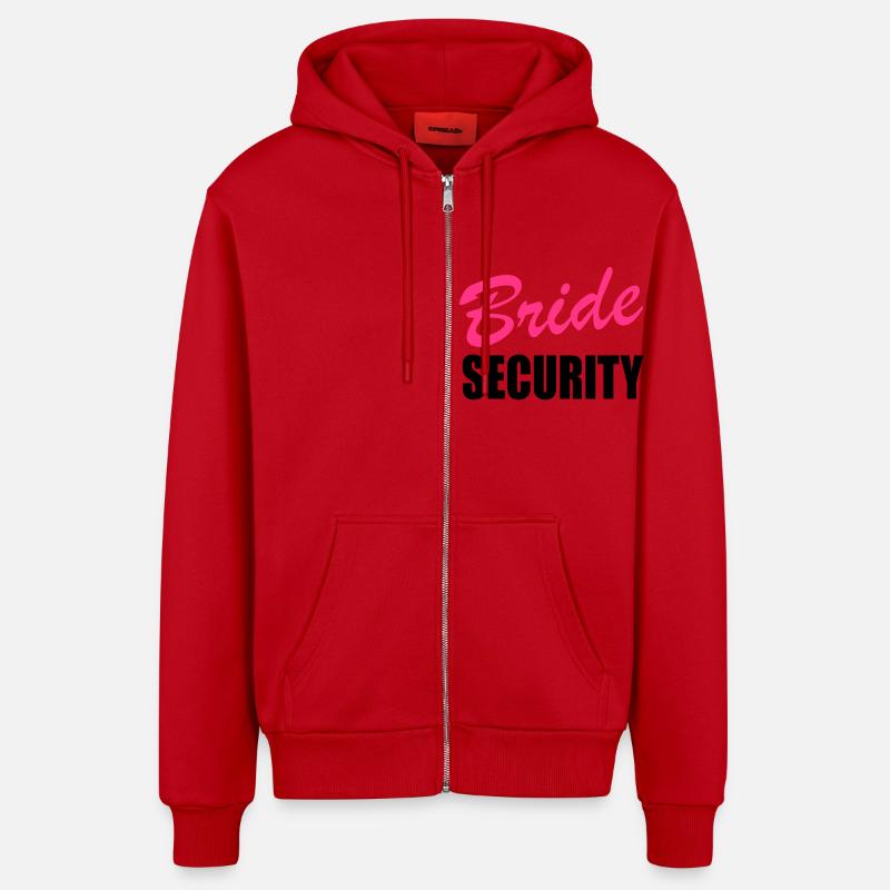 bride security - Veste à capuche bio décontractée fabriquée en UE - rouge
