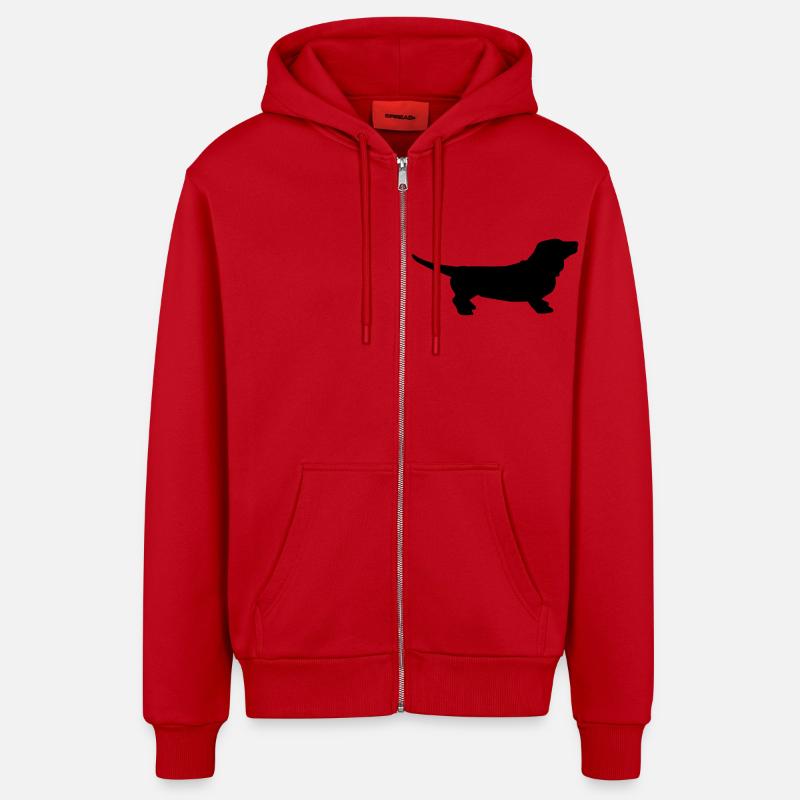 dackel - Organic Relaxed Kapuzenjacke Made in EU - Rot