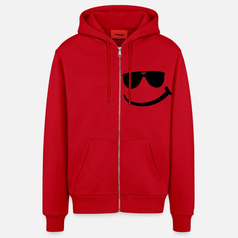 cool_smily_f1 - Organic Relaxed Kapuzenjacke Made in EU - Rot