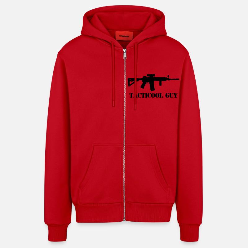 tacticool guy ar15 - Veste à capuche bio décontractée fabriquée en UE - rouge