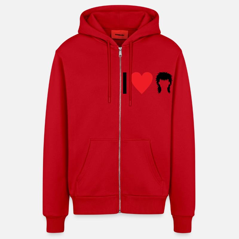 Mullet - Organic Relaxed Hooded Jacket Made in EU - red
