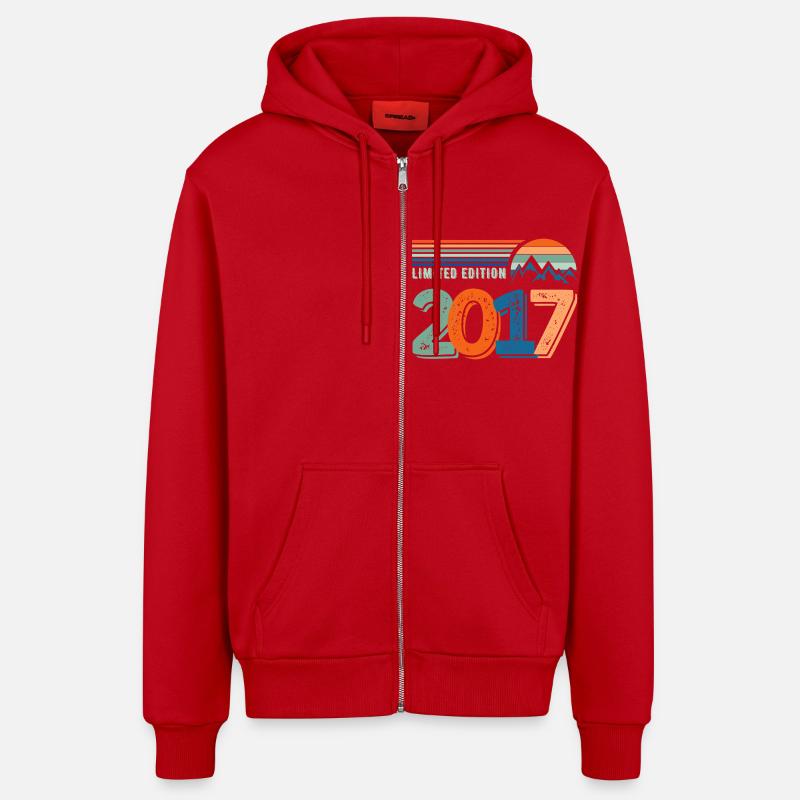 Limited edition 2017 - Veste à capuche bio décontractée fabriquée en UE - rouge