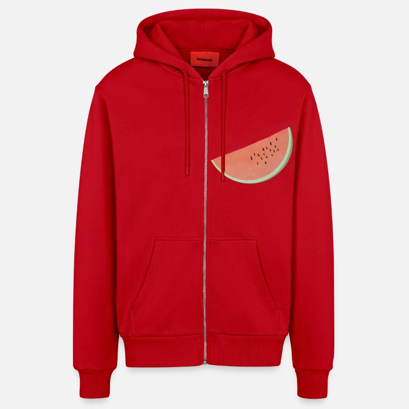 Pastèque - Veste à capuche bio décontractée fabriquée en UE - rouge