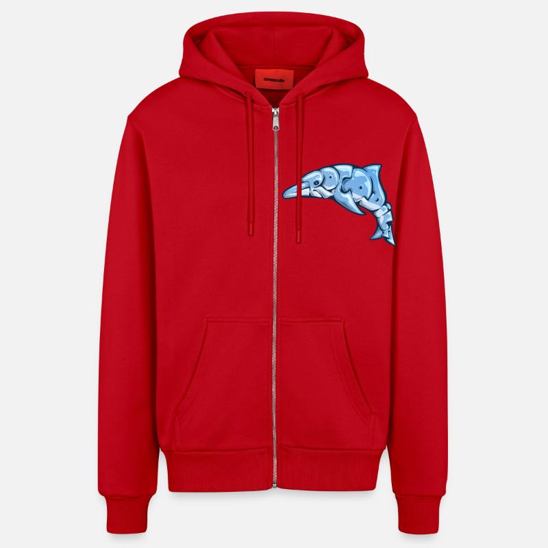 Graff Dauphin - Veste à capuche bio décontractée fabriquée en UE - rouge