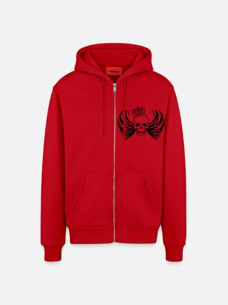 skull king - Organic Relaxed Kapuzenjacke Made in EU - Rot