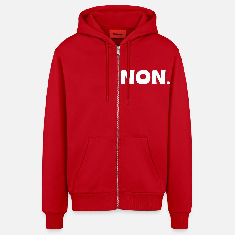 C'est NON. - Veste à capuche bio décontractée fabriquée en UE - rouge