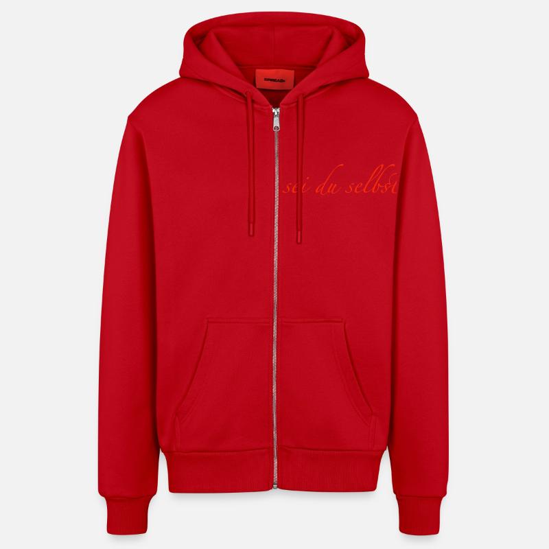 sei du selbst - Organic Relaxed Kapuzenjacke Made in EU - Rot
