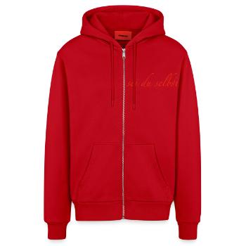 sei du selbst - Organic Relaxed Kapuzenjacke Made in EU - Rot - Vorne