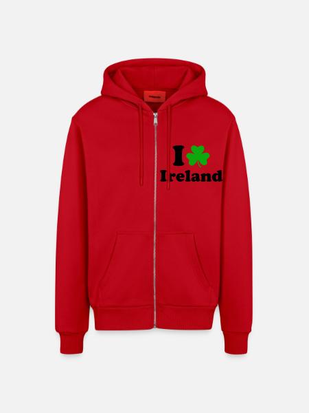 Ireland - Organic Relaxed Hooded Jacket Made in EU - red