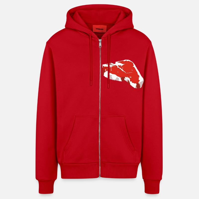 Steak - Organic Relaxed Kapuzenjacke Made in EU - Rot