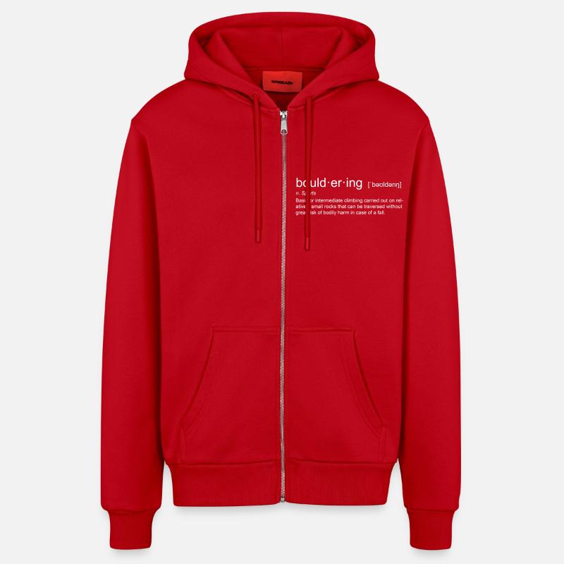bouldering - Veste à capuche bio décontractée fabriquée en UE - rouge