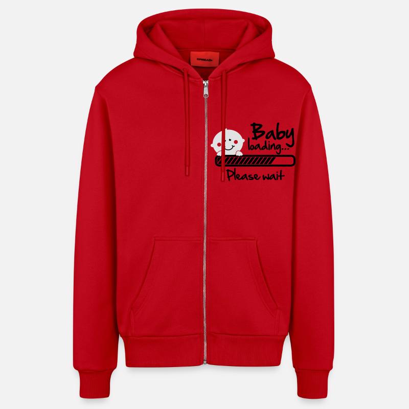 Baby loading - please wait - Veste à capuche bio décontractée fabriquée en UE - rouge