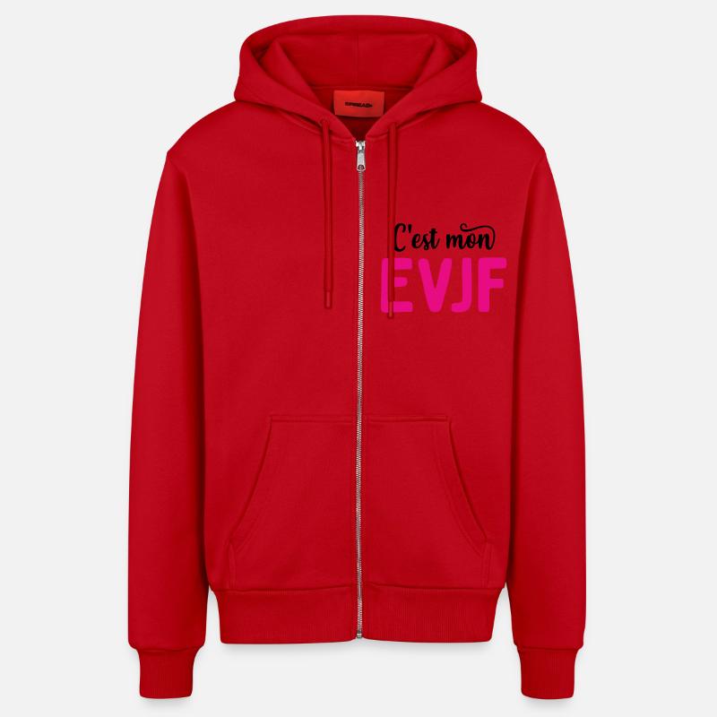C'est mon evjf mariage - Veste à capuche bio décontractée fabriquée en UE - rouge