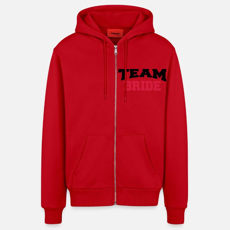 Team Bride - Veste à capuche bio décontractée fabriquée en UE - rouge