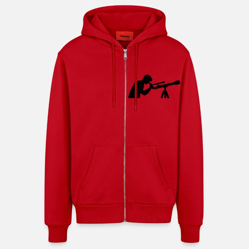 Télescope - Veste à capuche bio décontractée fabriquée en UE - rouge