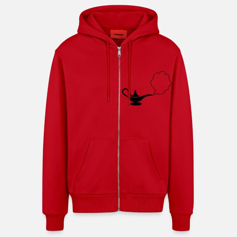 wunderlampe_01 - Organic Relaxed Hooded Jacket Made in EU - red
