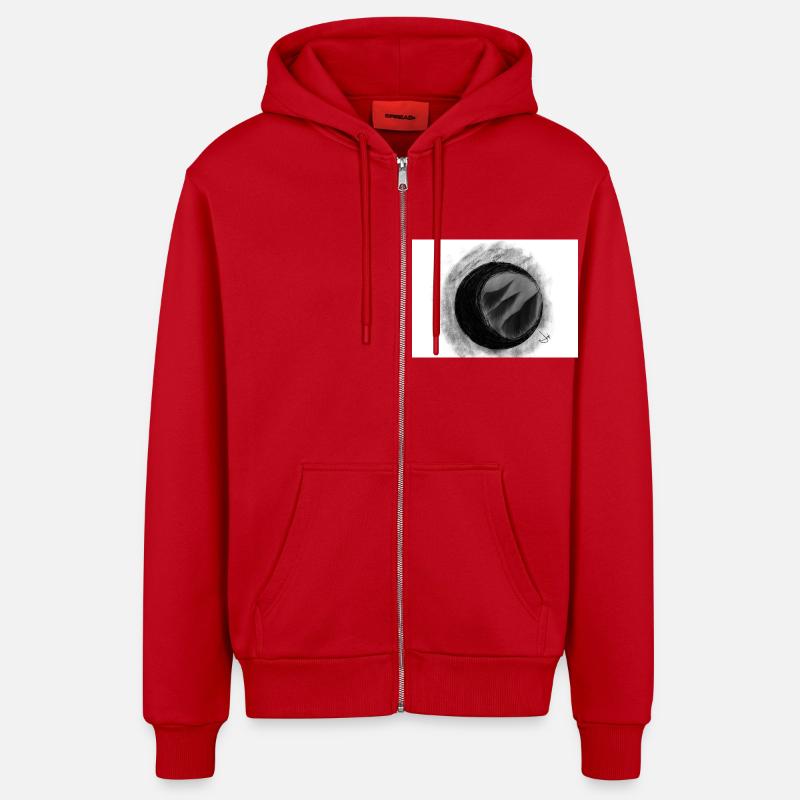 Final eclipse - Organic Relaxed Hooded Jacket Made in EU - red