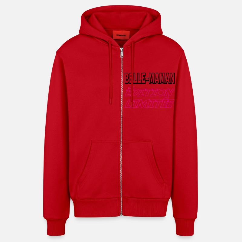 BELLE MAMAN édition limitée - Veste à capuche bio décontractée fabriquée en UE - rouge