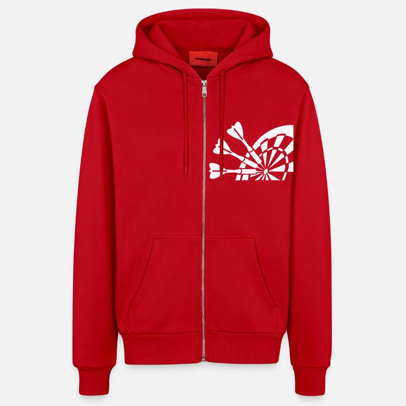 Dard - Veste à capuche bio décontractée fabriquée en UE - rouge