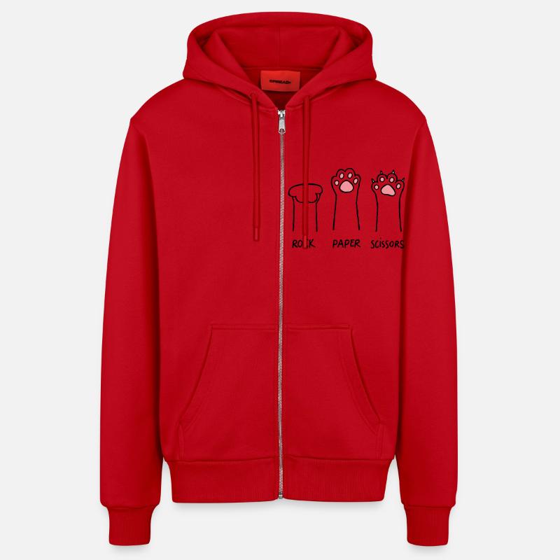Pet Rock Papier Ciseaux - Veste à capuche bio décontractée fabriquée en UE - rouge