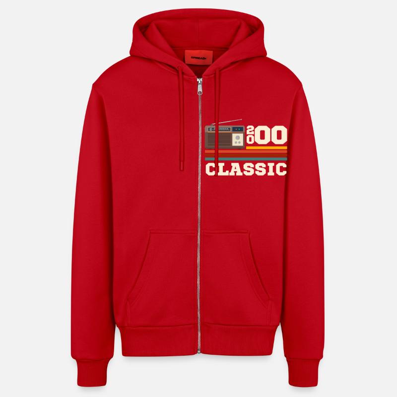 Anniversaire 2000 retro classic - Veste à capuche bio décontractée fabriquée en UE - rouge