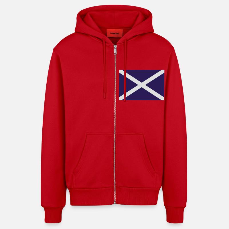 Drapeau de l'Ecosse - Ecosse Saltire - Veste à capuche bio décontractée fabriquée en UE - rouge