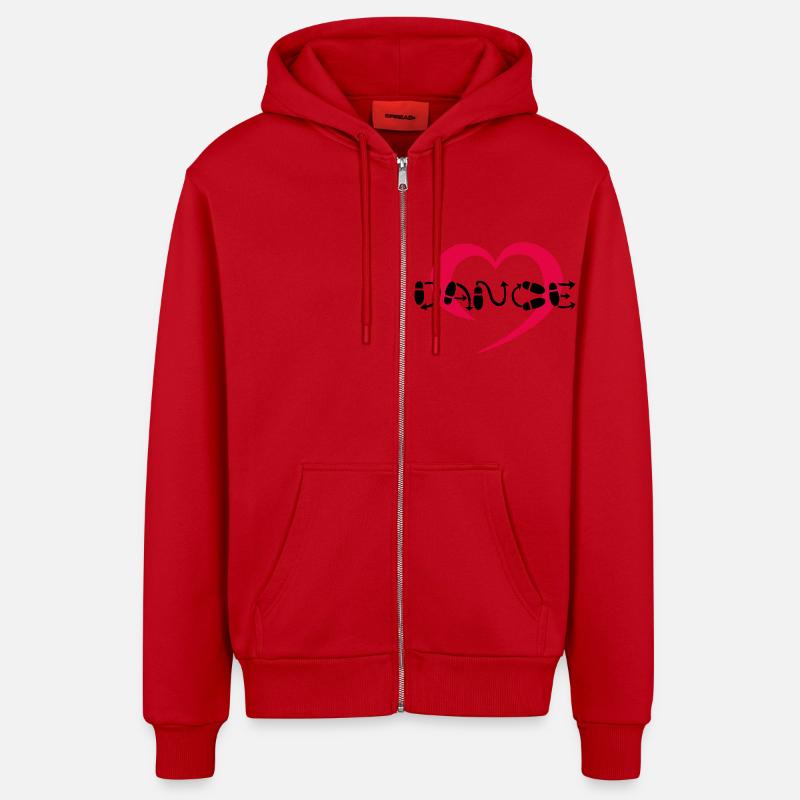Hearty Dance - Veste à capuche bio décontractée fabriquée en UE - rouge