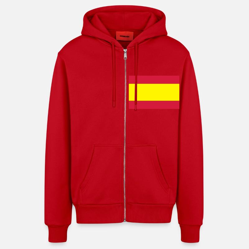 drapeau espagnole - Veste à capuche bio décontractée fabriquée en UE - rouge