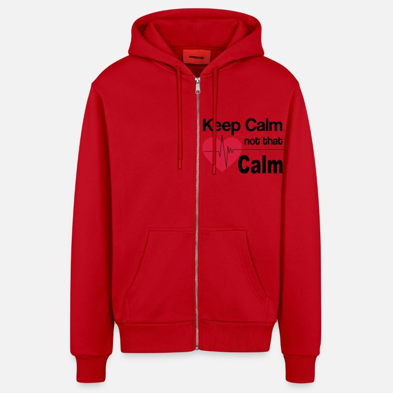 keep calm doc - Veste à capuche bio décontractée fabriquée en UE - rouge