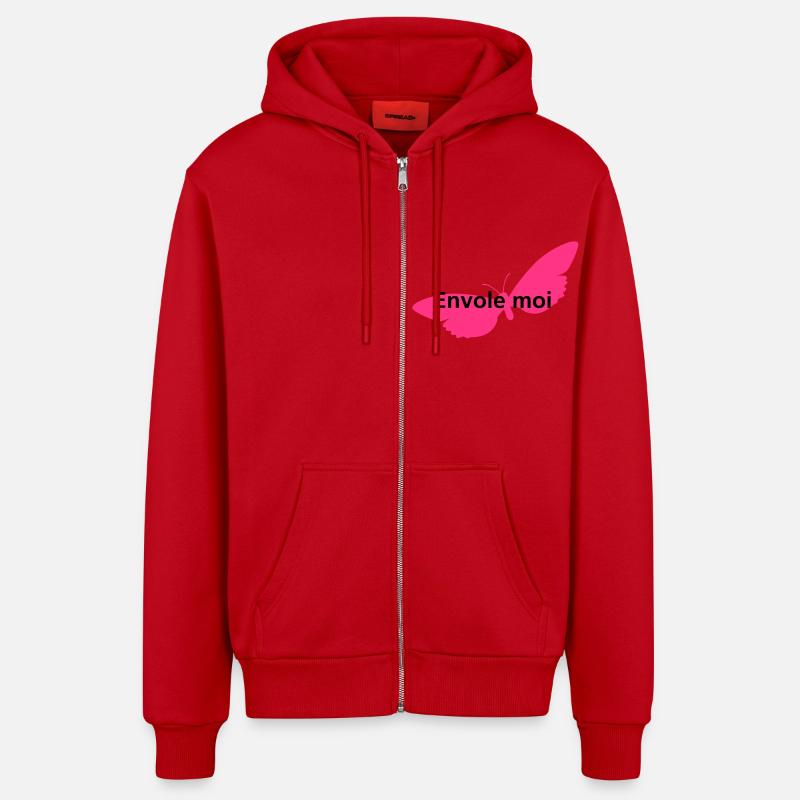 envole_moi - Organic Relaxed Hooded Jacket Made in EU - red