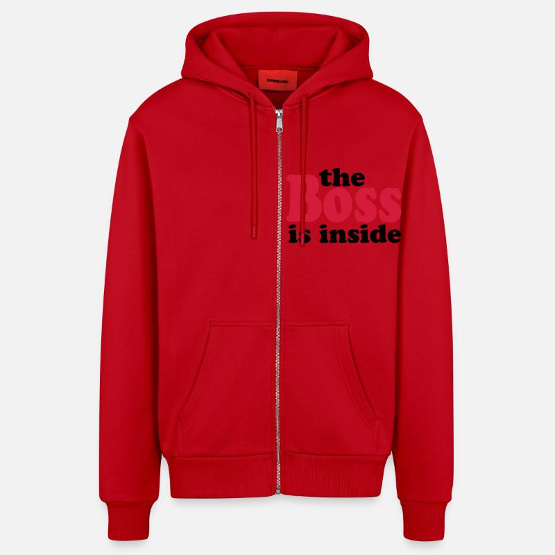 chef - Veste à capuche bio décontractée fabriquée en UE - rouge