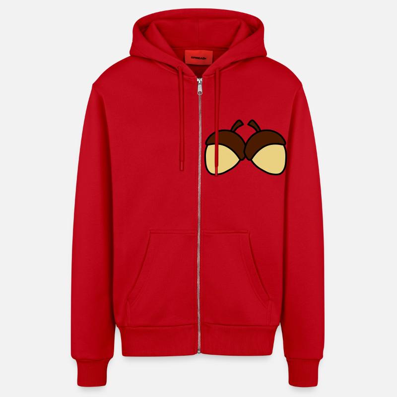 Nuts - Veste à capuche bio décontractée fabriquée en UE - rouge