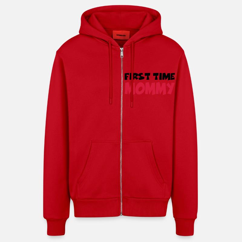 First time Mommy - Veste à capuche bio décontractée fabriquée en UE - rouge