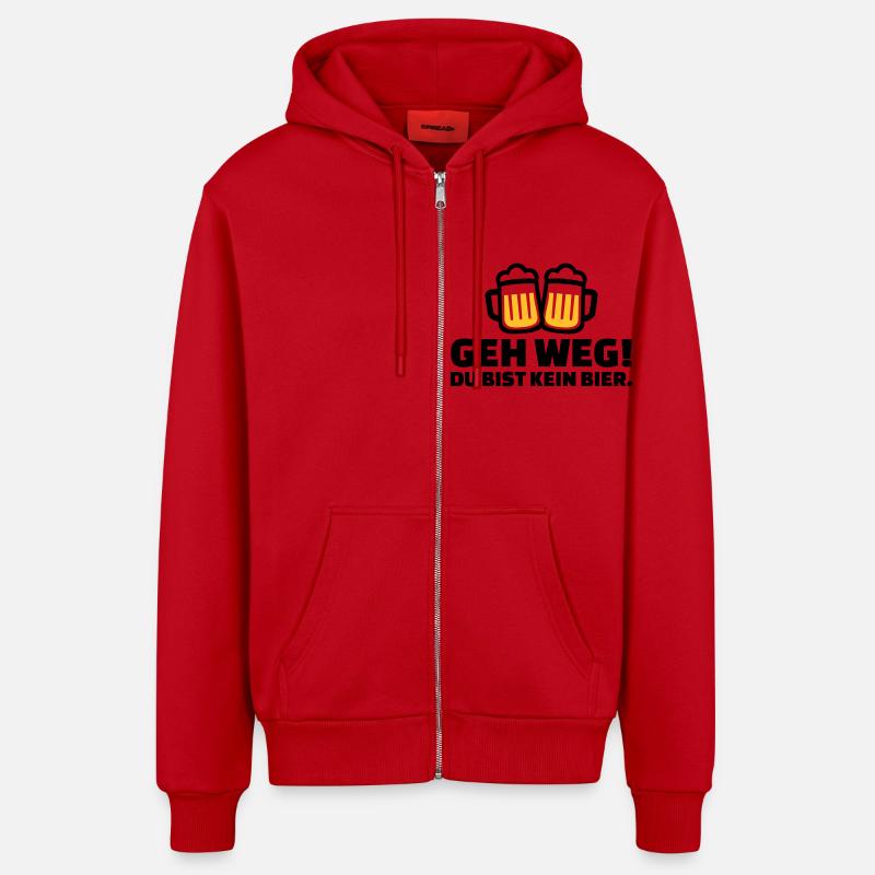 Bier - Organic Relaxed Kapuzenjacke Made in EU - Rot