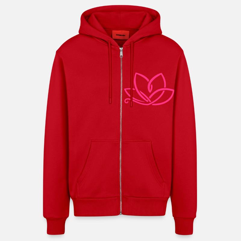 Lotusfleur - Veste à capuche bio décontractée fabriquée en UE - rouge