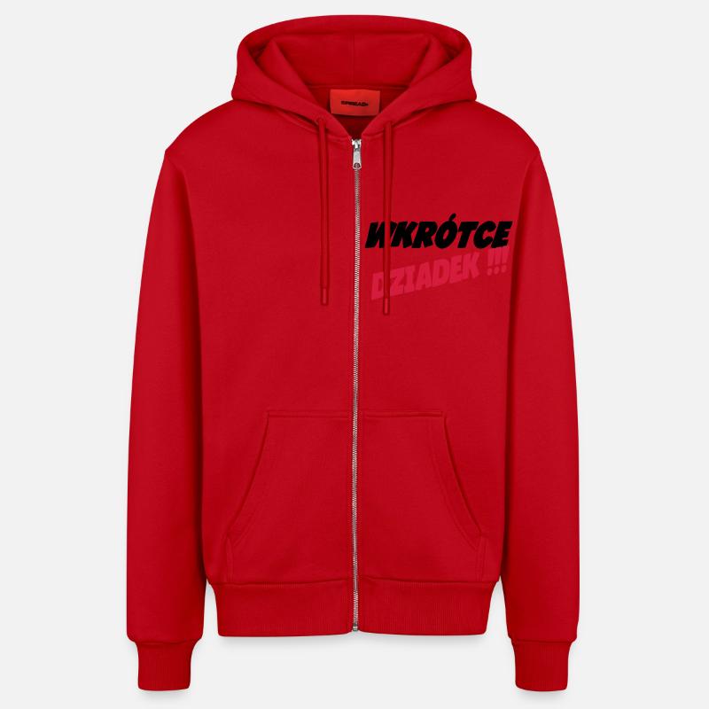 Dziadek - Veste à capuche bio décontractée fabriquée en UE - rouge