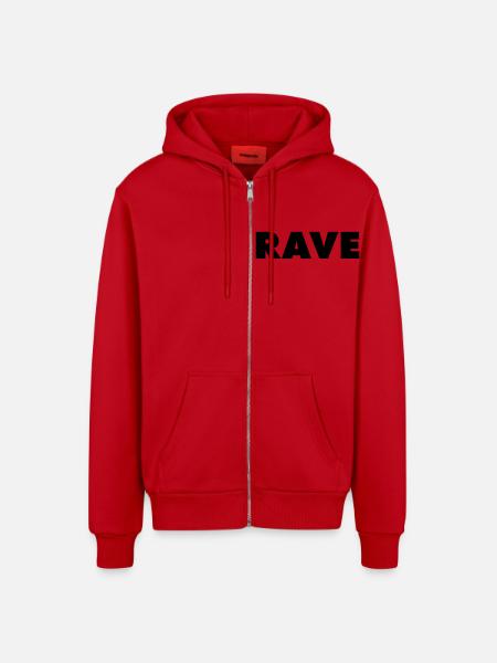 RAVE - Organic Relaxed Hooded Jacket Made in EU - red