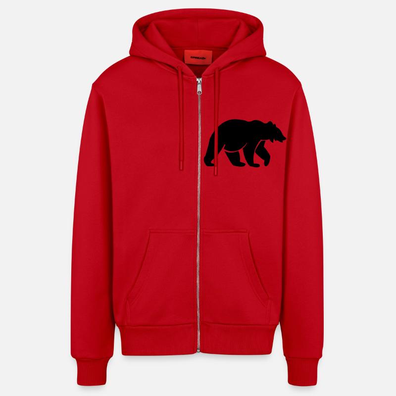 baer_01 - Veste à capuche bio décontractée fabriquée en UE - rouge