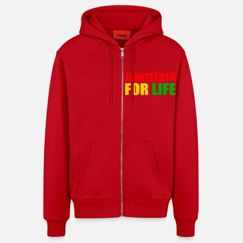 juneteenth - Veste à capuche bio décontractée fabriquée en UE - rouge