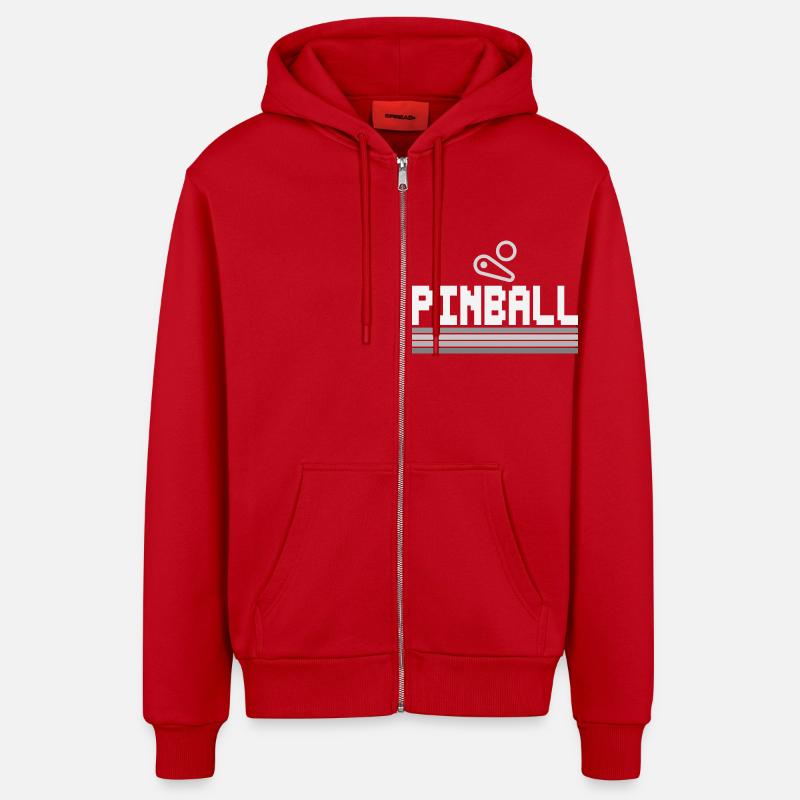 Pinball flipper pixel flipper doigt gris - Veste à capuche bio décontractée fabriquée en UE - rouge