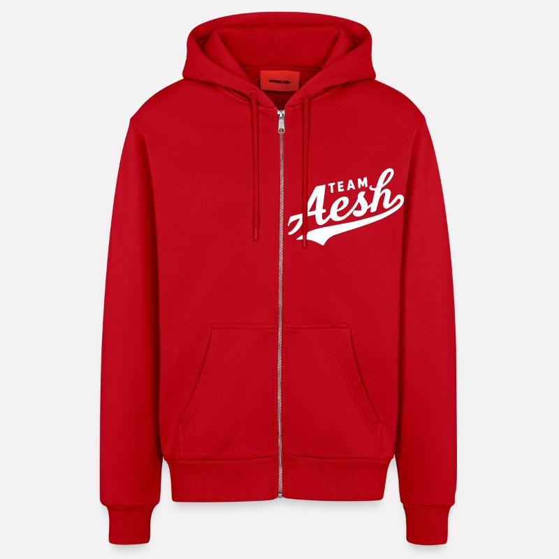Team AESH - Veste à capuche bio décontractée fabriquée en UE - rouge