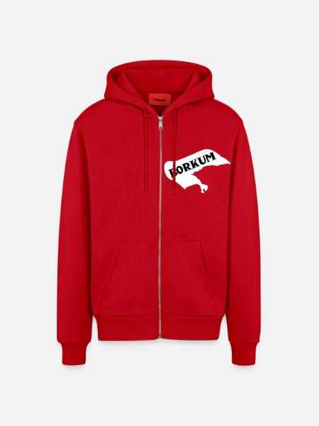 Borkum Island - Organic Relaxed Hooded Jacket Made in EU - red