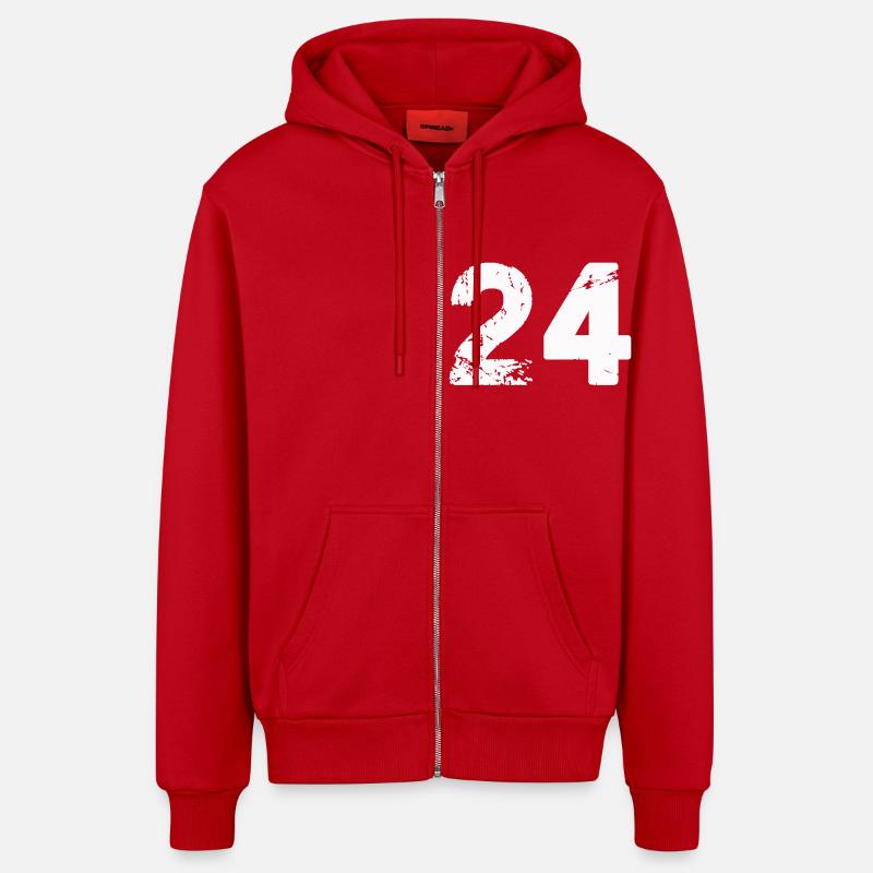 24 - Veste à capuche bio décontractée fabriquée en UE - rouge