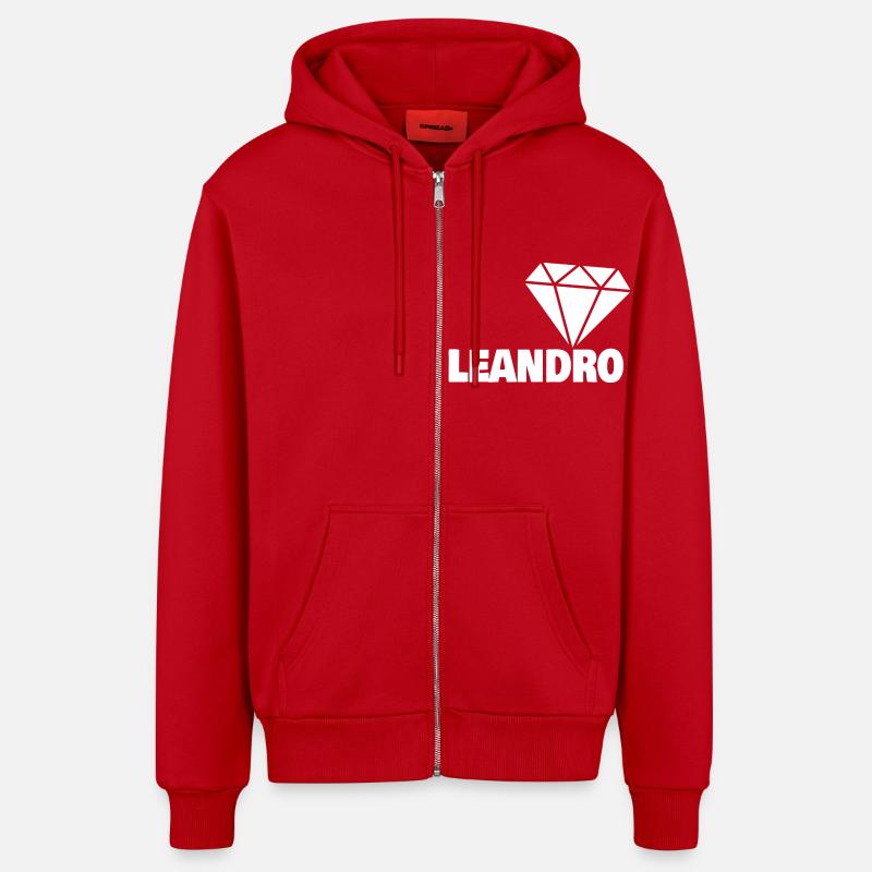 Edel Leandro - Organic Relaxed Kapuzenjacke Made in EU - Rot