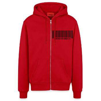 Found in Area 51 - Organic Relaxed Kapuzenjacke Made in EU - Rot - Vorne