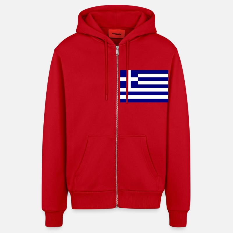 Drapeau Athènes Grèce - Veste à capuche bio décontractée fabriquée en UE - rouge