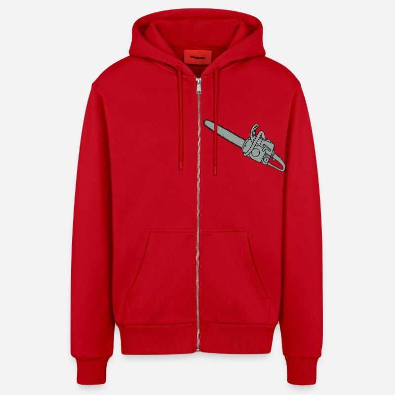 Tronçonneuse 2 - Veste à capuche bio décontractée fabriquée en UE - rouge