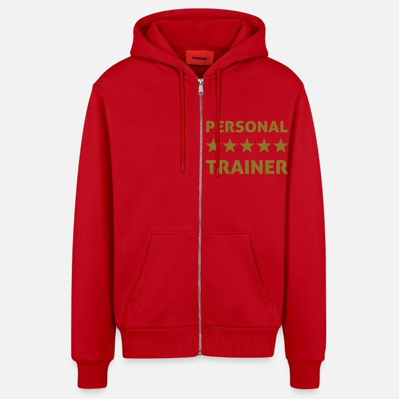 personal trainer - Veste à capuche bio décontractée fabriquée en UE - rouge